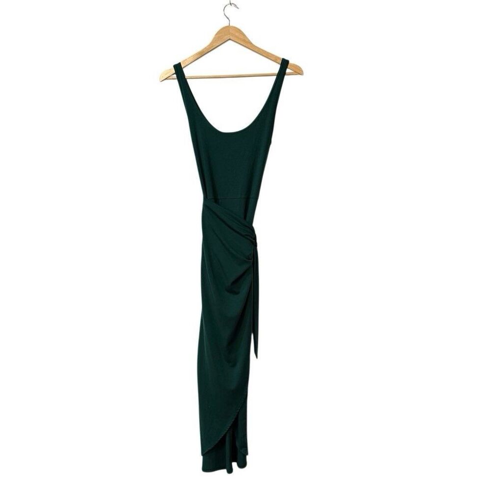 Reformation Sleeveless Kaila Dress Green Size Small Tank Knit Jersey Wrap Midi - Picture 2 of 9